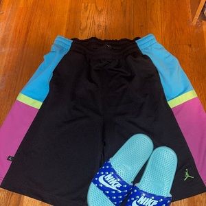 Black & Neon Jordan Basketball Shorts